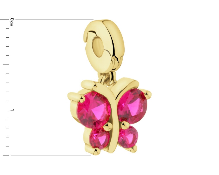 Zawieszka srebrna new charms z cyrkoniami - motyl