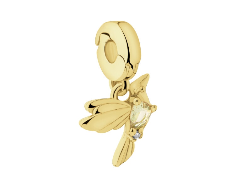 Zawieszka srebrna new charms z cyrkoniami - koliber