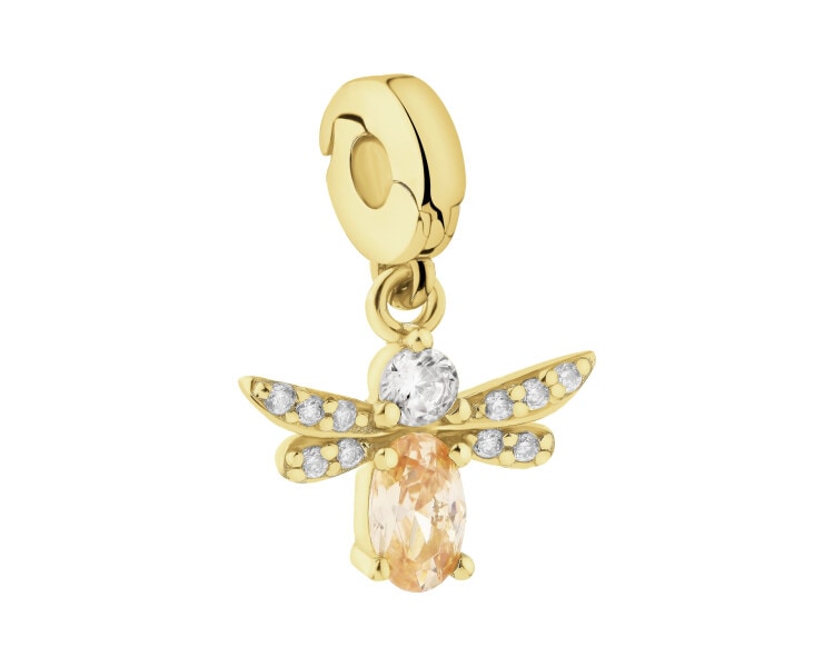 Zawieszka srebrna new charms z cyrkoniami - ważka