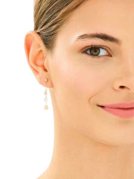 Zlaté náušnice s perletí