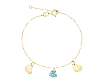 9 K Yellow Gold Bracelet with Cubic Zirconia