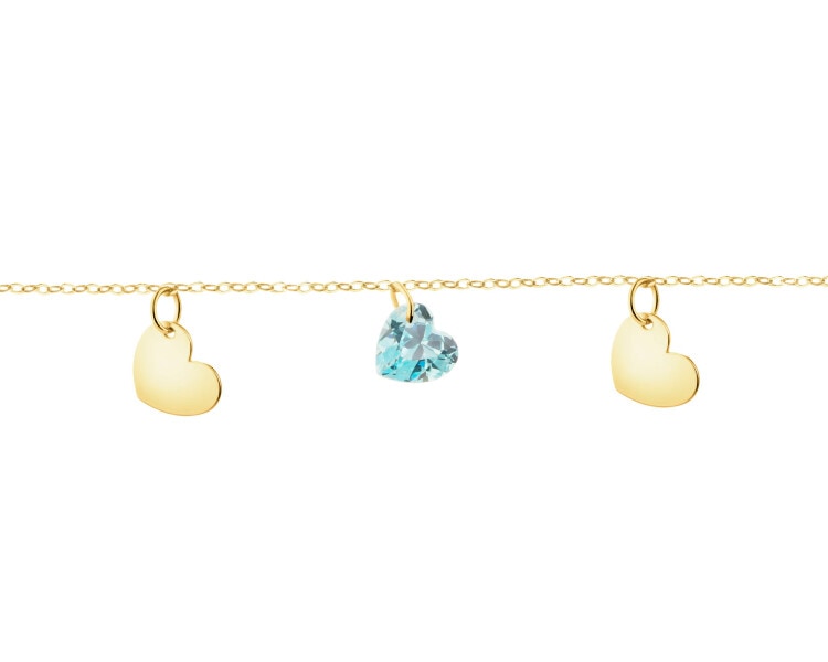 9 K Yellow Gold Bracelet with Cubic Zirconia