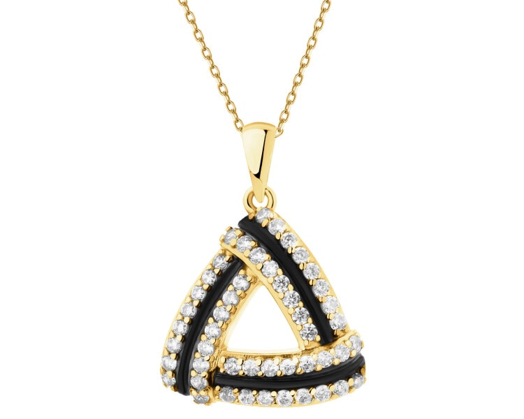 Złota zawieszka z cyrkoniami