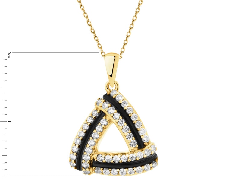 Złota zawieszka z cyrkoniami