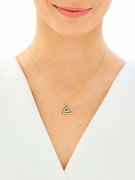 Złota zawieszka z cyrkoniami