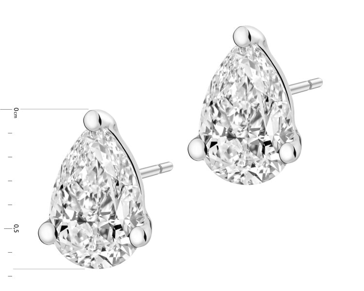 Kolczyki z białego złota z diamentami laboratoryjnymi - 0,81 ct - próba 585