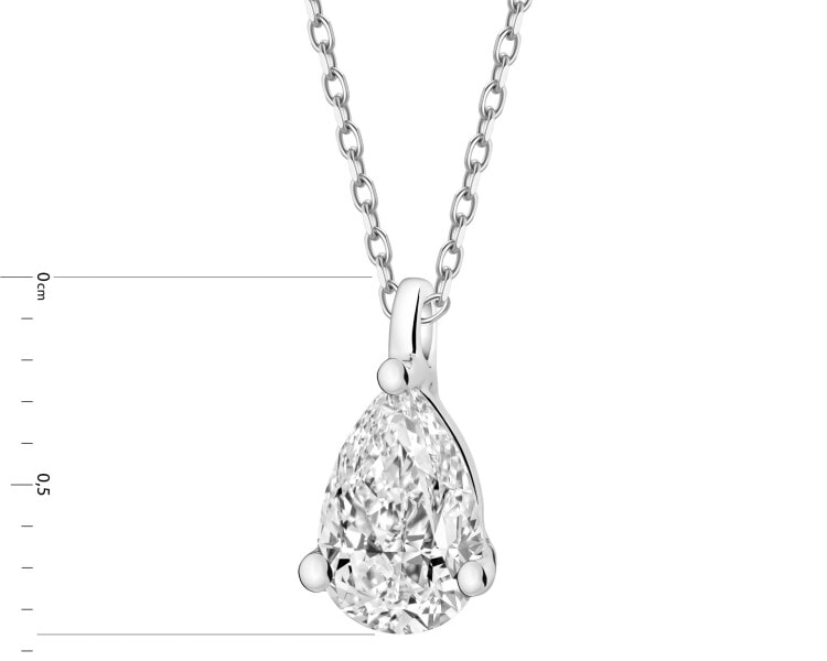 Náhrdelník z bílého zlata s laboratorním briliantem - 0,42 ct - ryzost 585