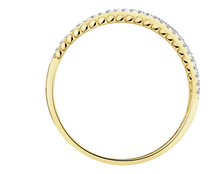 Zlatý prsten s diamanty - 0,08 ct - ryzost 585