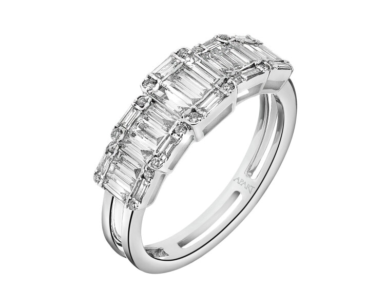 Prsten z bílého zlata s diamanty - 0,72 ct - ryzost 585
