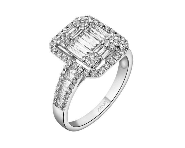 Prsten z bílého zlata s diamanty - 1,20 ct - ryzost 750