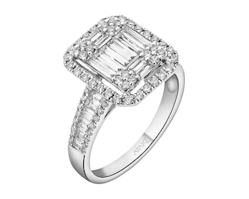 Pierścionek z białego złota z diamentami - 1,20 ct - próba 750