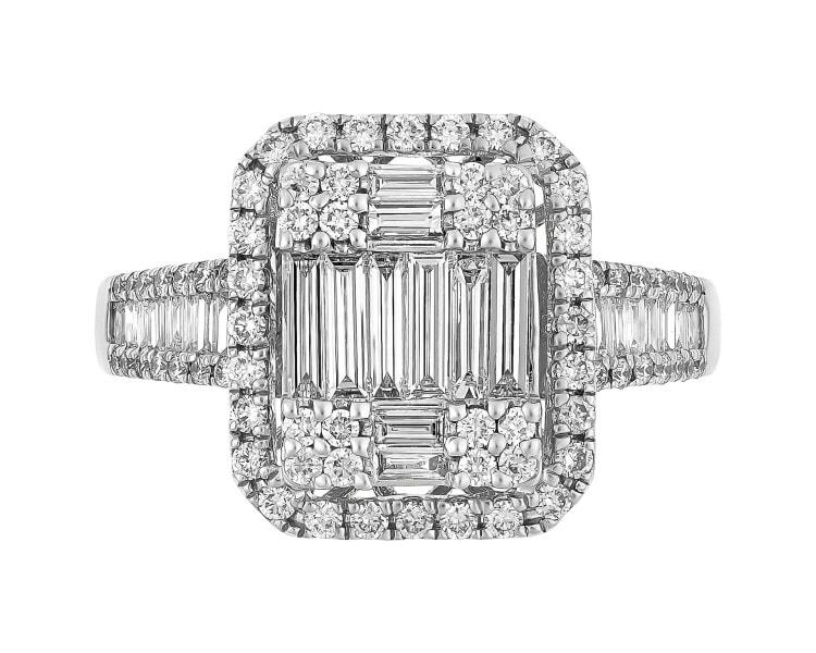 Prsten z bílého zlata s diamanty - 1,20 ct - ryzost 750
