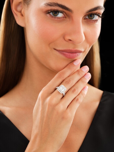 Prsten z bílého zlata s diamanty - 1,18 ct - ryzost 750