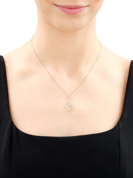 Zlatý přívěsek s diamanty - fénix - 0,15 ct - ryzost 585