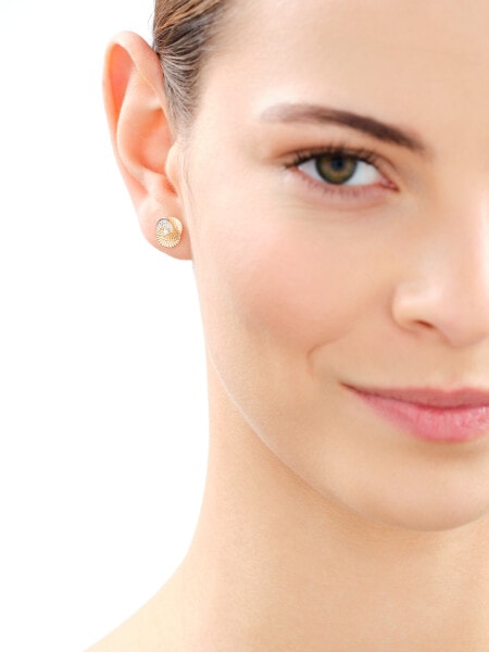 Zlaté náušnice s diamanty - květy - 0,11 ct - ryzost 585