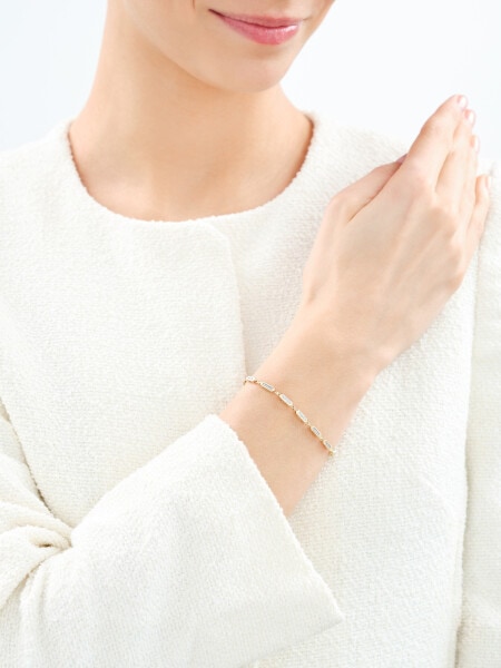 Zlatý náramek s diamanty - 18 cm - 0,28 ct - ryzost 585