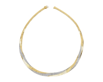 Naszyjnik z żółtego złota z brylantami - 45 cm - 2,37 ct - próba 585