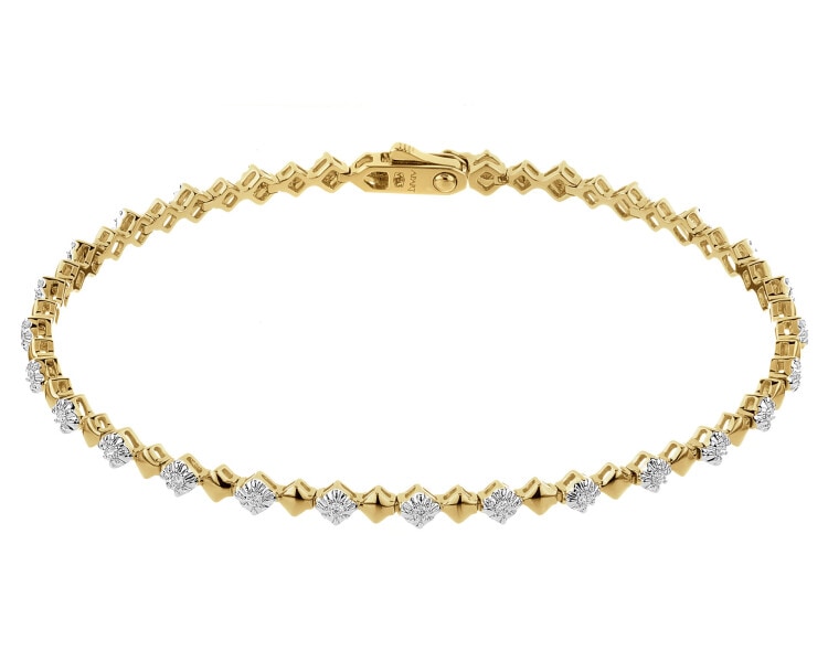 Zlatý náramek s brilianty - 0,25 ct - ryzost 585