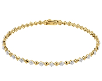 Bransoletka z żółtego złota z brylantami - 0,25 ct - próba 585