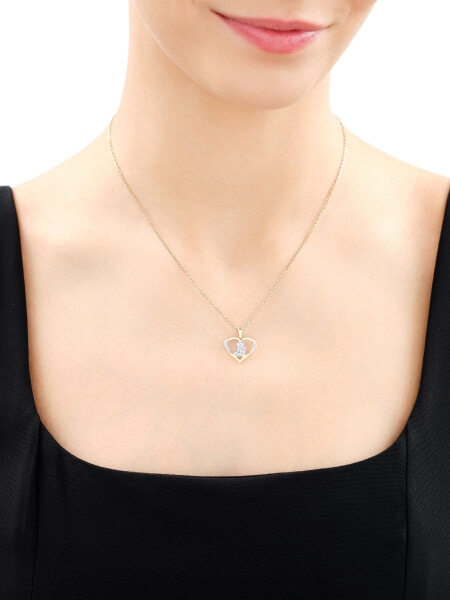 Zawieszka z żółtego złota z diamentami - medalik Matka Boska Częstochowska - 0,02 ct - próba 585