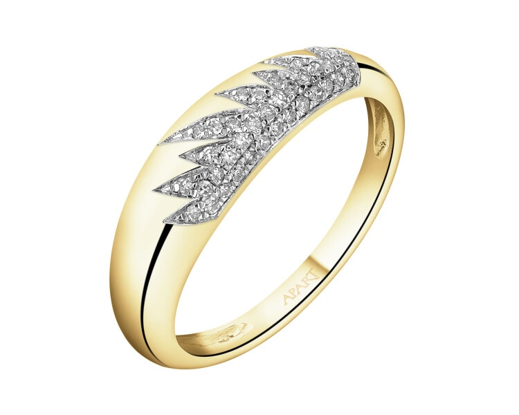 Zlatý prsten s diamanty - 0,09 ct - ryzost 585