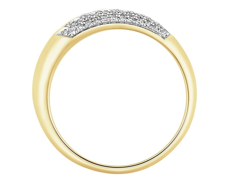Zlatý prsten s diamanty - 0,09 ct - ryzost 585