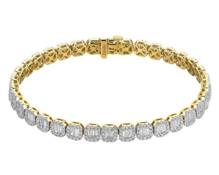 Zlatý náramek s diamanty - 3,50 ct - ryzost 585