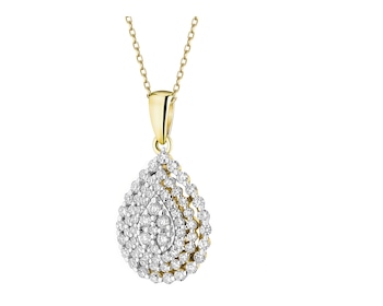 Zawieszka z żółtego złota z diamentami - 0,50 ct - próba 585
