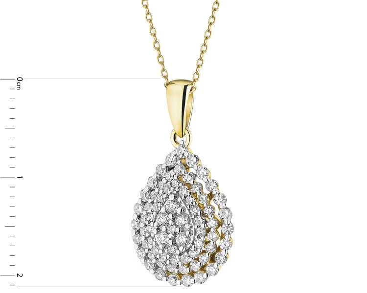 Zlatý přívěsek s diamanty - 0,50 ct - ryzost 585