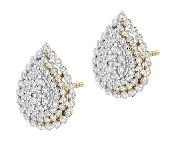 Kolczyki z żółtego złota z diamentami - 0,50 ct - próba 585