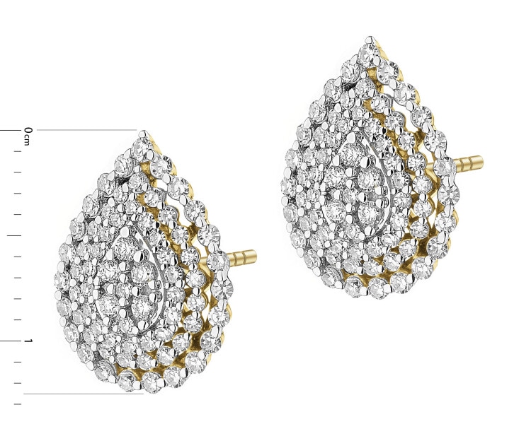Zlaté náušnice s diamanty - 0,50 ct - ryzost 585