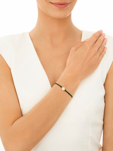 Bransoletka z elementem z żółtego złota - koniczyna