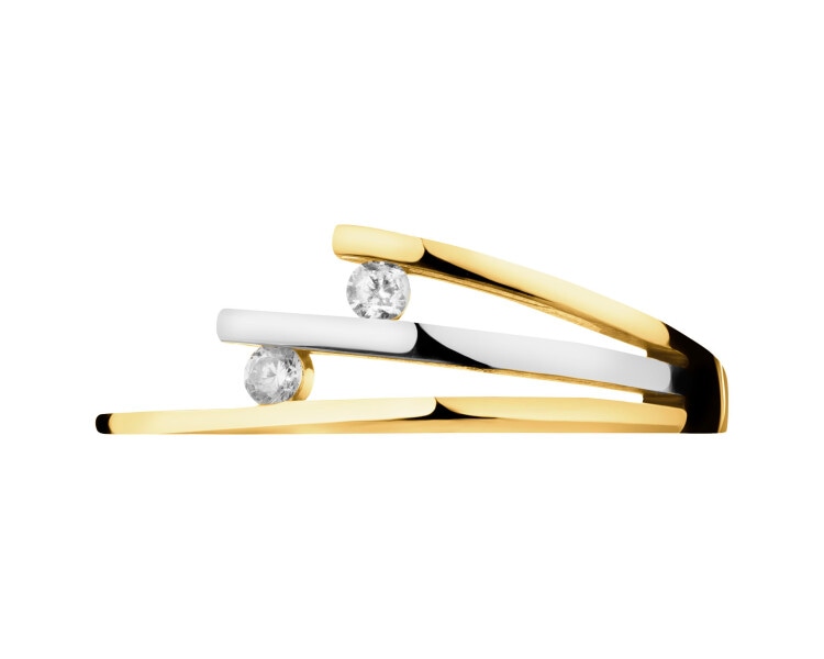 Złoty pierścionek z cyrkoniami