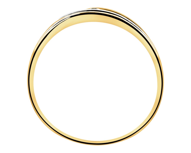 Złoty pierścionek z cyrkoniami