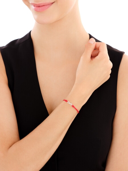 Bransoletka z elementami srebra i cyrkoniami - nieskończoność