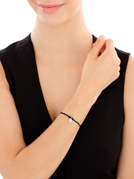 Náramek s prvky ze stříbra a zirkony - čtyřlístek