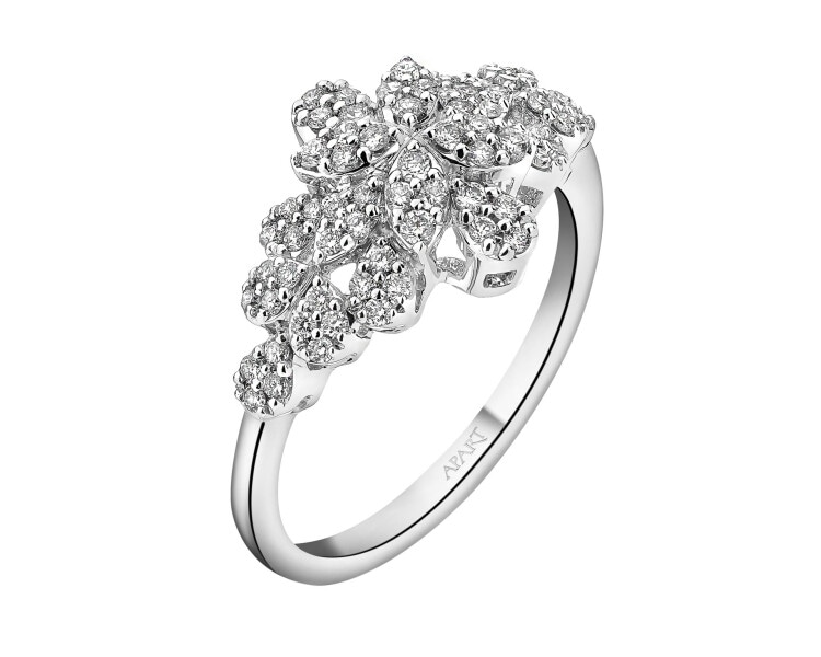 Prsten z bílého zlata s brilianty - 0,37 ct - ryzost 750