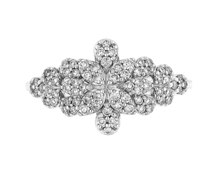 Prsten z bílého zlata s brilianty - 0,37 ct - ryzost 750