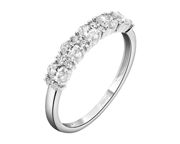 Pierścionek z białego złota z diamentami - 0,52 ct - próba 585