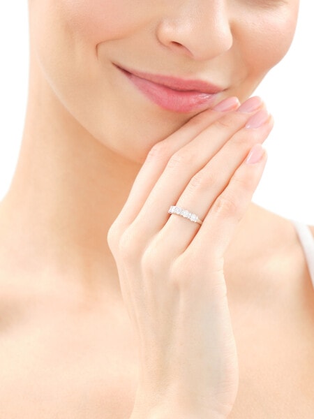 Pierścionek z białego złota z diamentami - 0,52 ct - próba 585