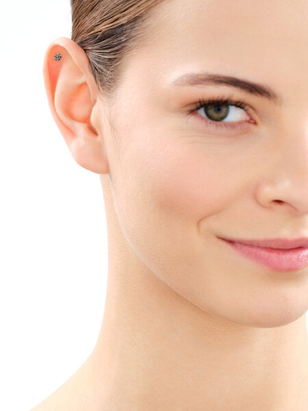 Pojedynczy kolczyk z białego złota z brylantem do piercingu - 0,01 ct - próba 375