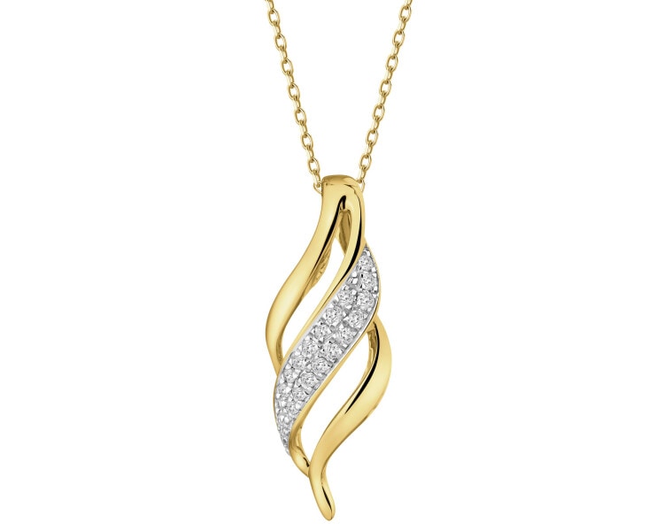 Zlatý přívěsek s diamanty - 0,05 ct - ryzost 585