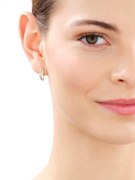 Zlaté náušnice s diamanty - 0,08 ct - ryzost 585