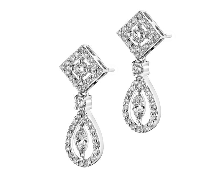 Náušnice z bílého zlata s diamanty - 0,68 ct - ryzost 750