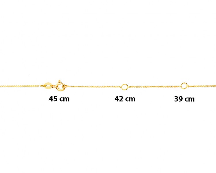 Zlatý náhrdelník s diamanty - srdce, EKG - 0,01 ct - ryzost 585