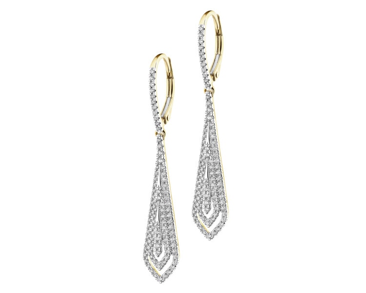Zlaté náušnice s brilianty - 0,55 ct - ryzost 585