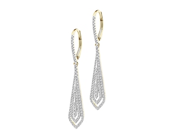 Kolczyki z żółtego złota z brylantami - 0,55 ct - próba 585