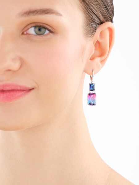 Stříbrné náušnice se zirkony a broušeným sklem