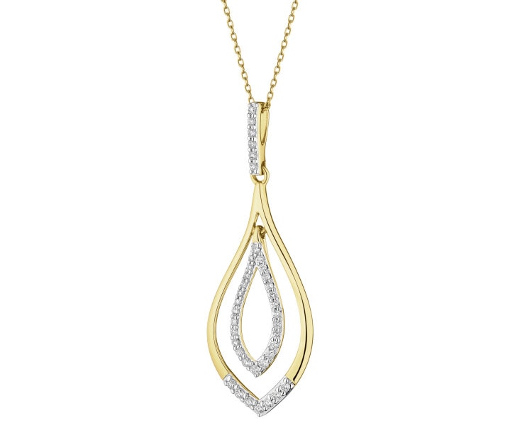 Zlatý přívěsek s brilianty - 0,25 ct - ryzost 585