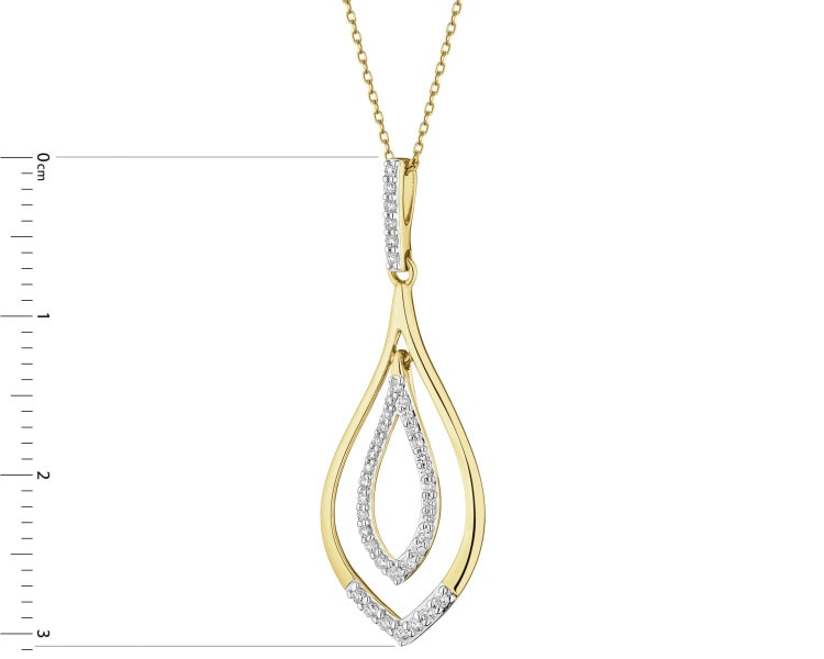 Zlatý přívěsek s brilianty - 0,25 ct - ryzost 585